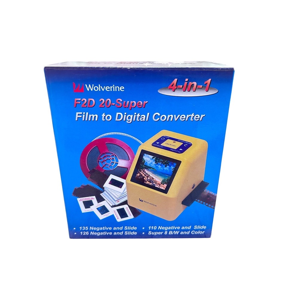 Wolverine F2D 20-Super 4-in-1 Film to Digital Converter 20MP Yellow